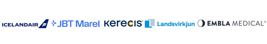 Icelandair · JBT Marel · Kerecis · Landsvirkjun · Embla Medical